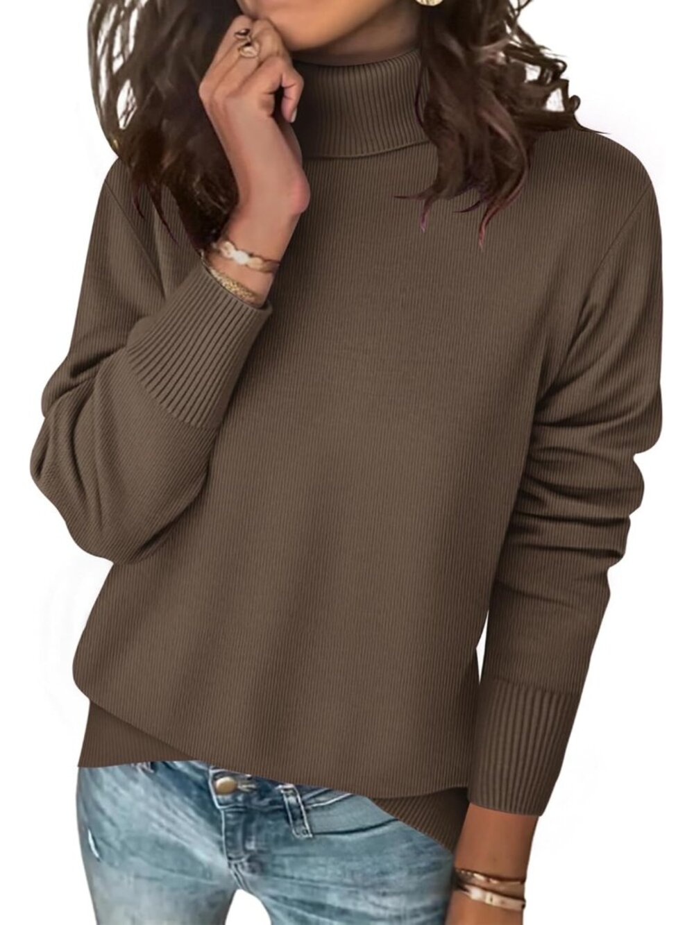 Chic Women's Turtleneck Knit Sweater for Fall & Winter